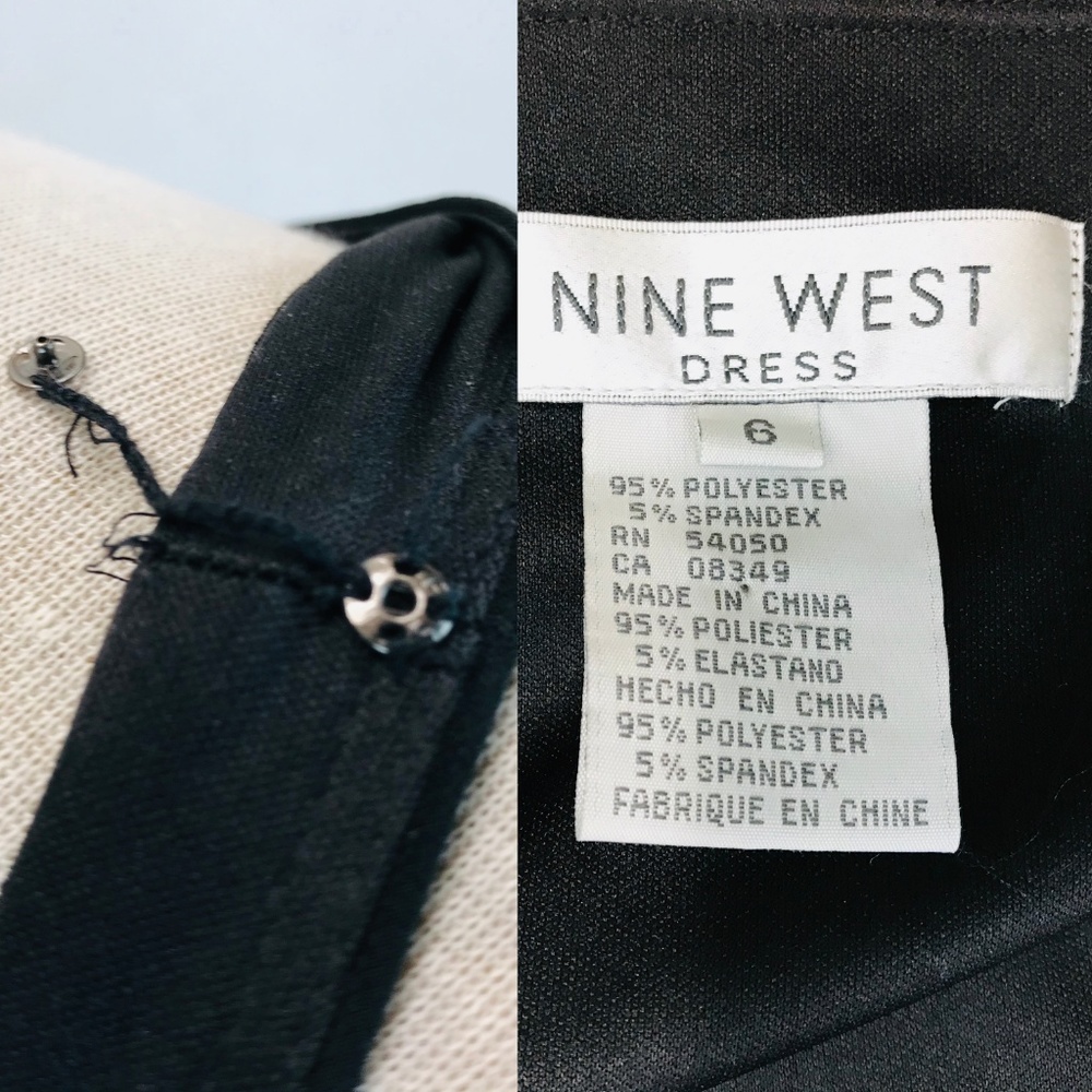 NWT Nine West Black Ivory Cocktail Dress 6 - Picture 5 of 5